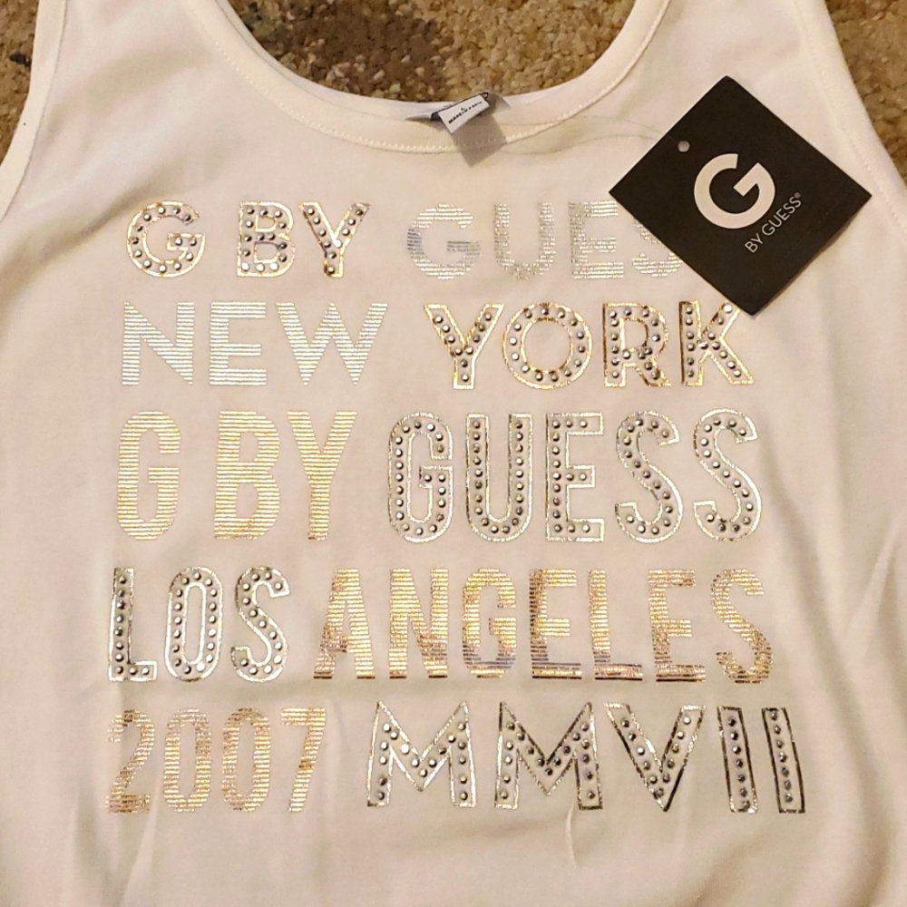 NWT Guess Women's White Tank Top Size L